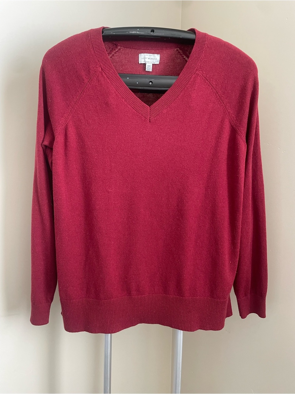 Lucky Brand V-Neck Sweater in Deep Red - Women's